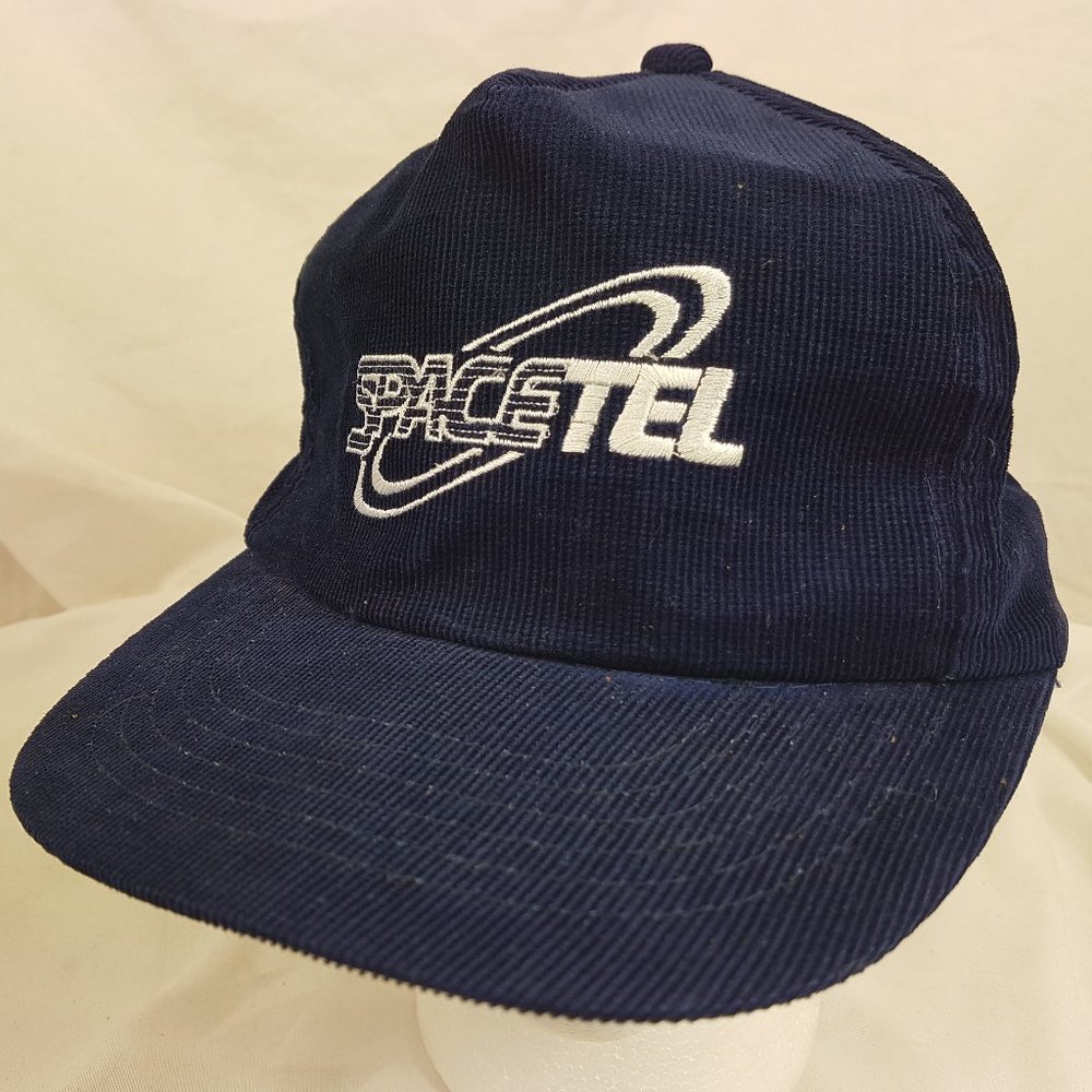 Spacetel Trucker Hat Snapback Baseball Vintage 80s Cap Blue